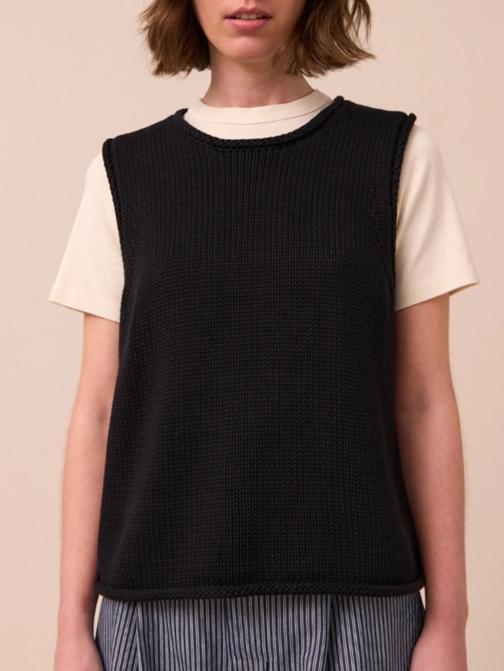 Beyond Nine Tyler Knitted Vest in Black